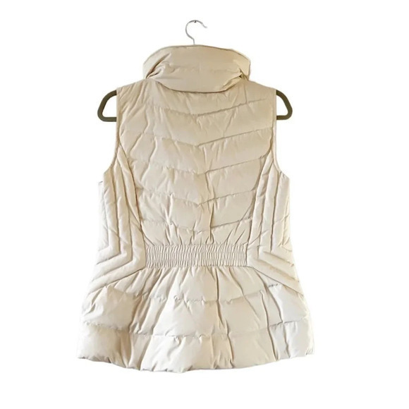 Talbots Off White Down Filled Puffer Vest Size Small Zip Front Winter Wear Ski - Picture 2 of 7